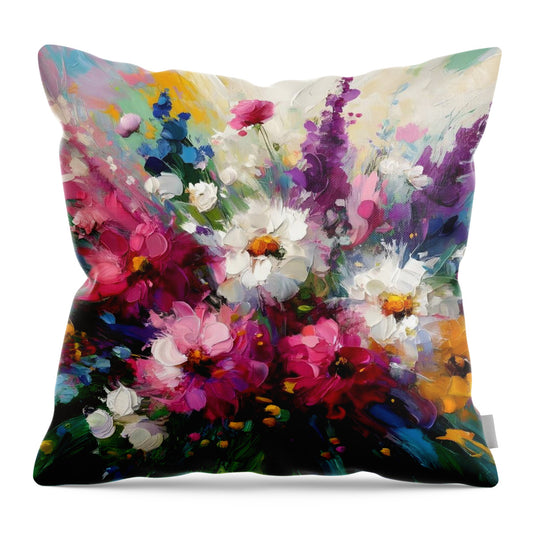 Blooms in Motion - Throw Pillow
