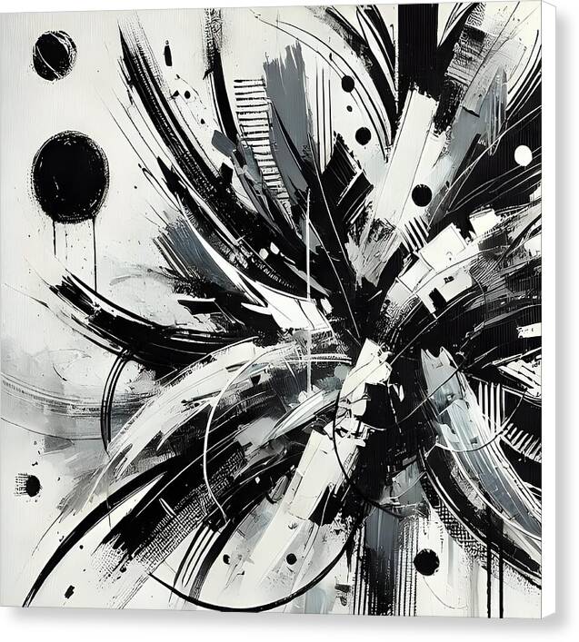 Monochrome Chaos - Canvas Print