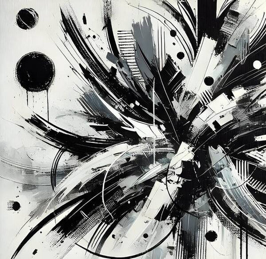 Monochrome Chaos - Art Print