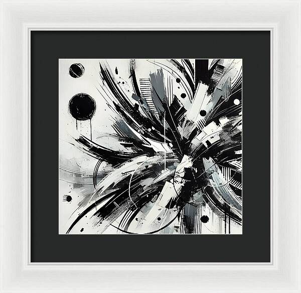 Monochrome Chaos - Framed Print