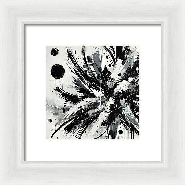 Monochrome Chaos - Framed Print