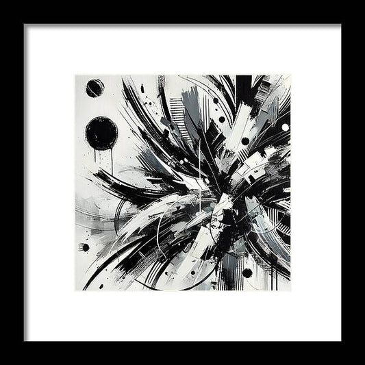 Monochrome Chaos - Framed Print