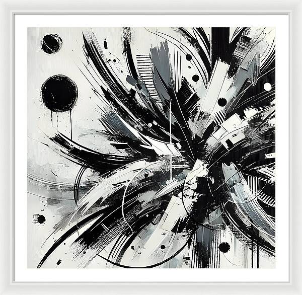 Monochrome Chaos - Framed Print