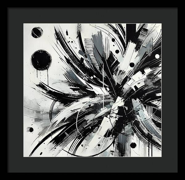 Monochrome Chaos - Framed Print