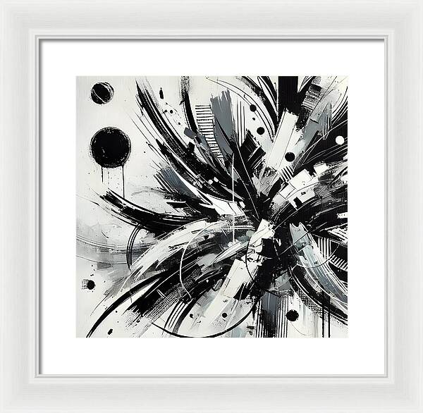 Monochrome Chaos - Framed Print