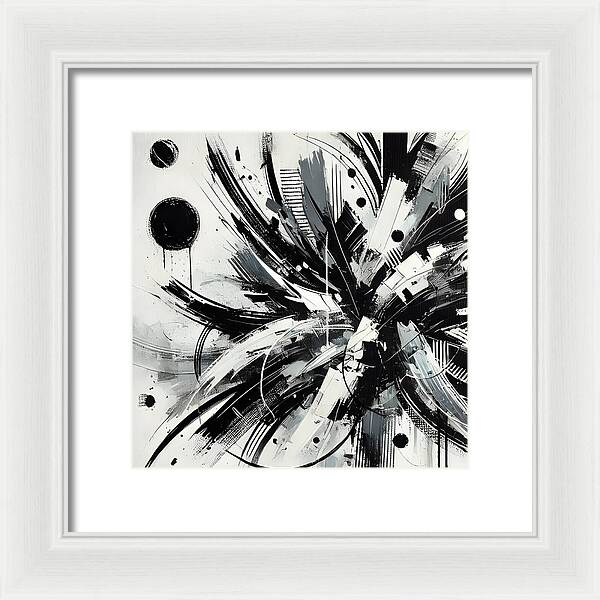 Monochrome Chaos - Framed Print