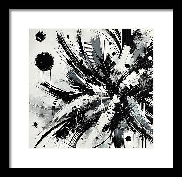 Monochrome Chaos - Framed Print