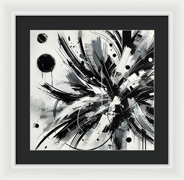 Monochrome Chaos - Framed Print