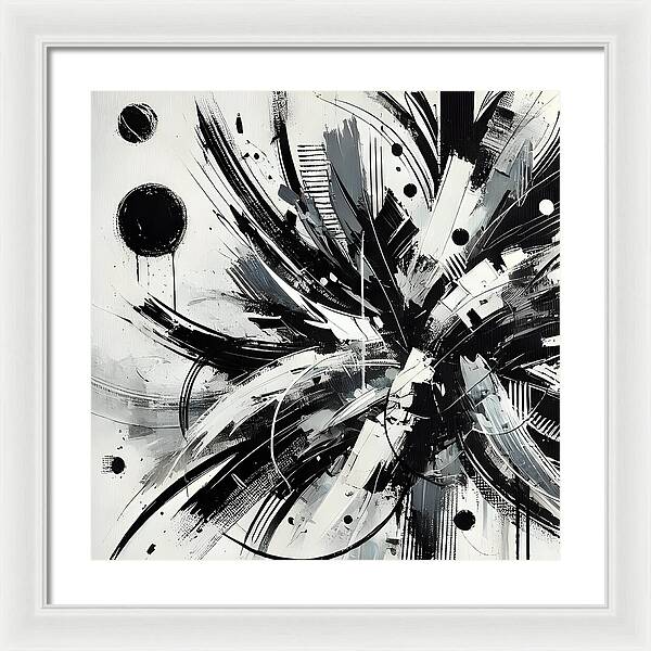 Monochrome Chaos - Framed Print