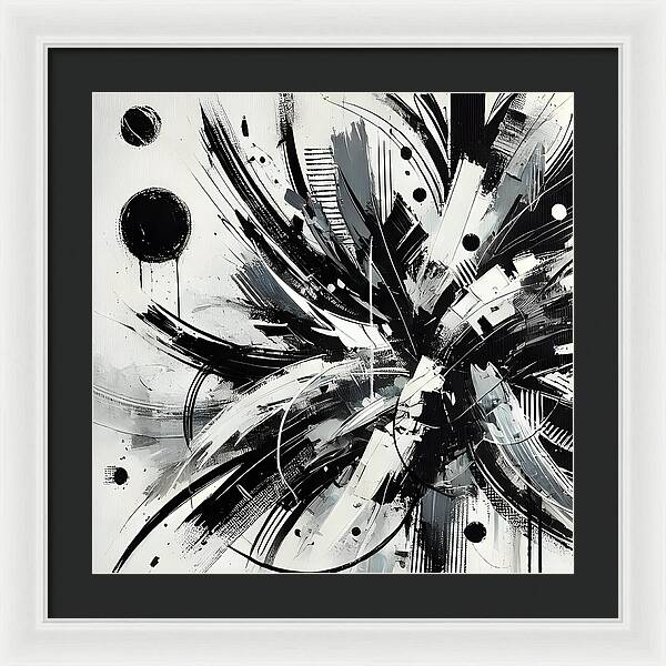 Monochrome Chaos - Framed Print