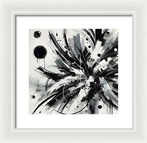 Monochrome Chaos - Framed Print