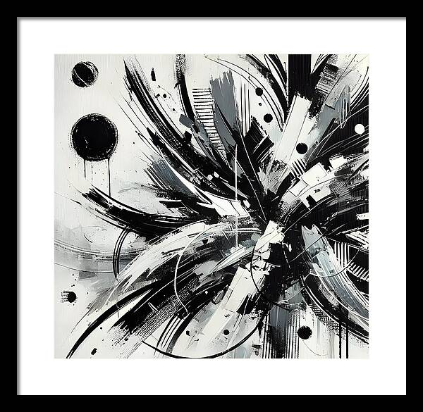 Monochrome Chaos - Framed Print