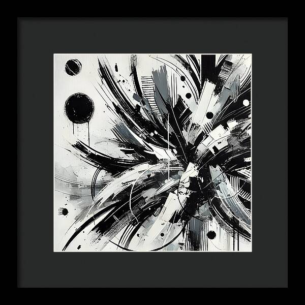 Monochrome Chaos - Framed Print