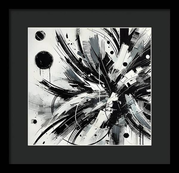 Monochrome Chaos - Framed Print