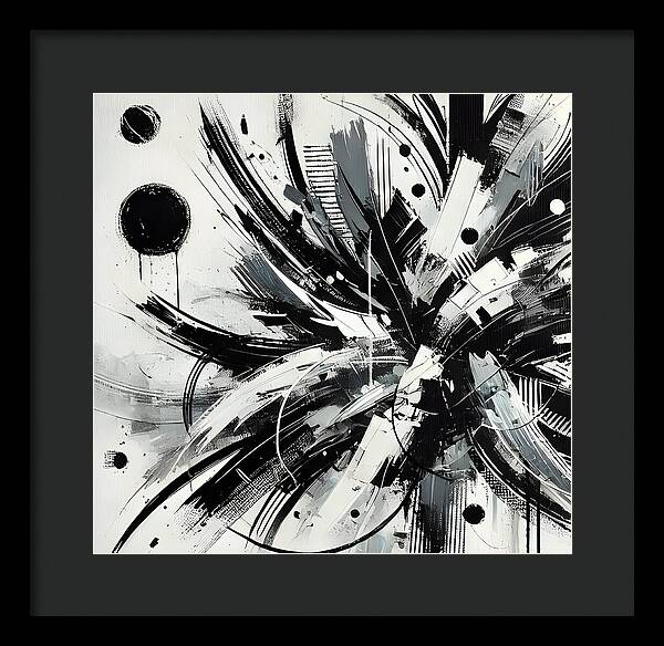 Monochrome Chaos - Framed Print