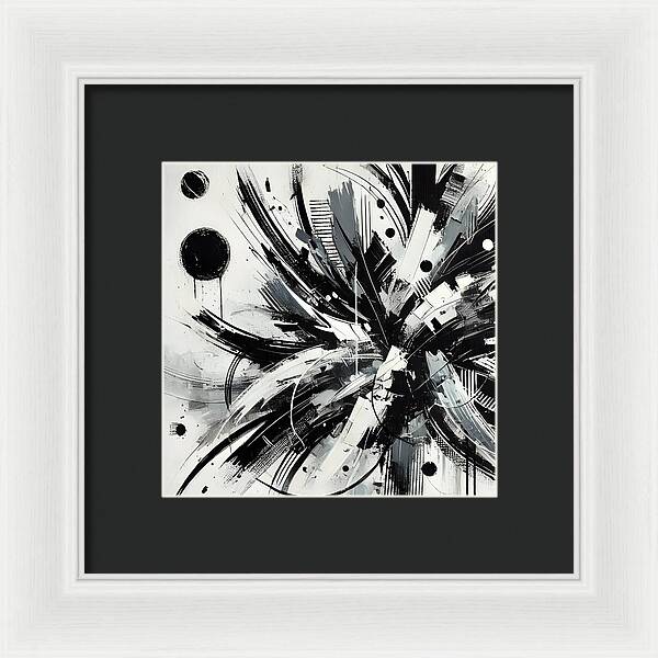 Monochrome Chaos - Framed Print