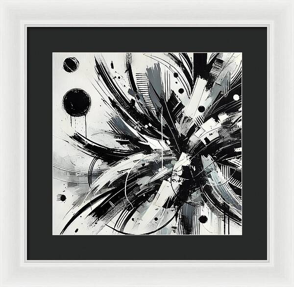 Monochrome Chaos - Framed Print