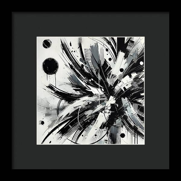 Monochrome Chaos - Framed Print