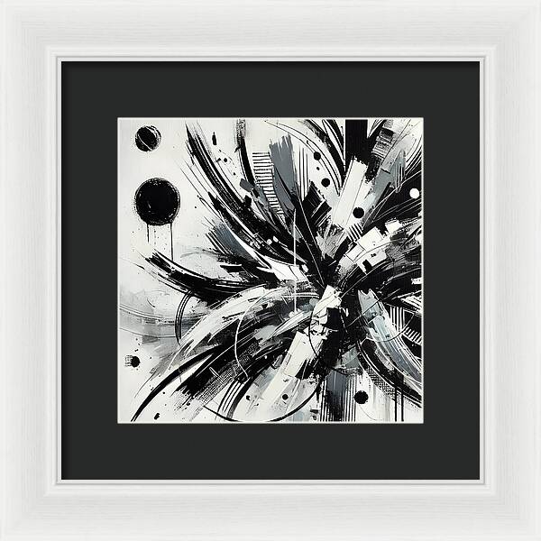 Monochrome Chaos - Framed Print