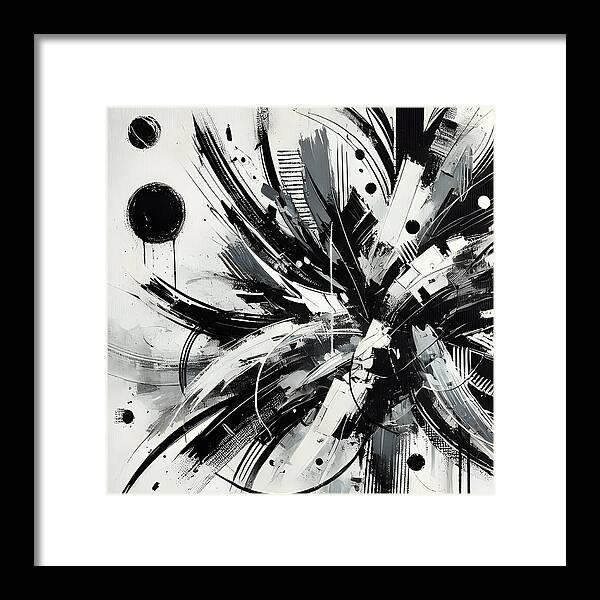 Monochrome Chaos - Framed Print