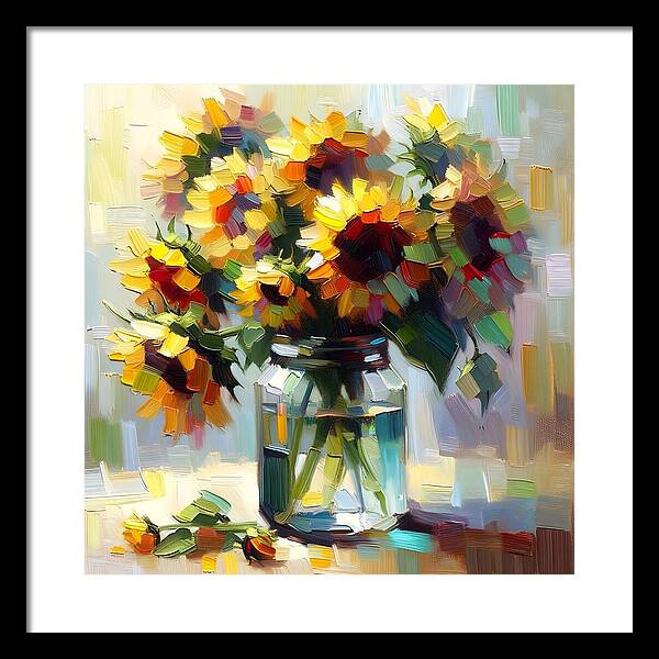 Sunflowers in Harmony - Framed Print