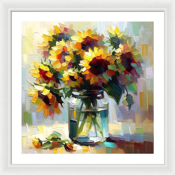 Sunflowers in Harmony - Framed Print