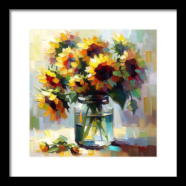 Sunflowers in Harmony - Framed Print