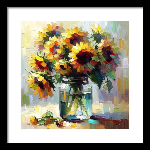 Sunflowers in Harmony - Framed Print