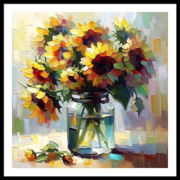 Sunflowers in Harmony - Framed Print