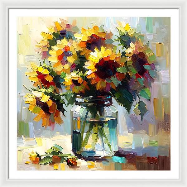 Sunflowers in Harmony - Framed Print