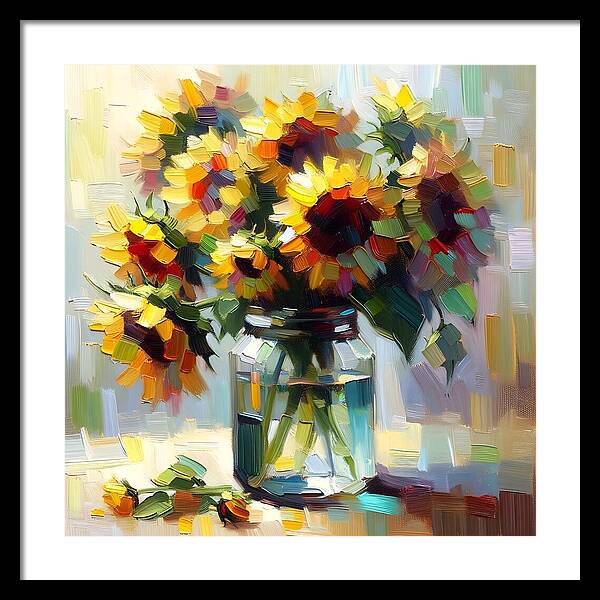 Sunflowers in Harmony - Framed Print