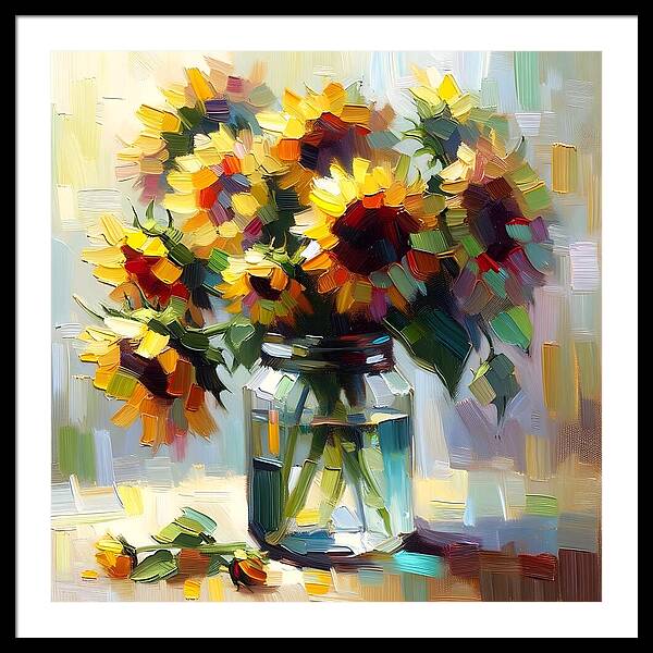 Sunflowers in Harmony - Framed Print