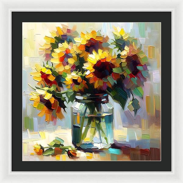 Sunflowers in Harmony - Framed Print