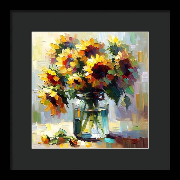 Sunflowers in Harmony - Framed Print