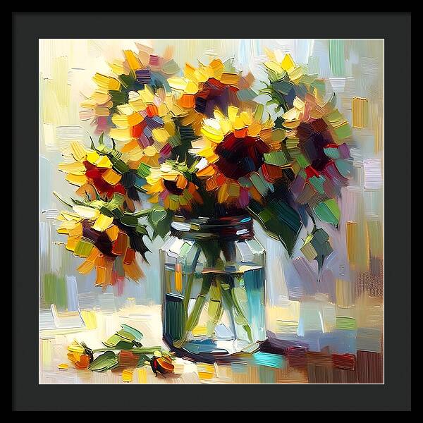 Sunflowers in Harmony - Framed Print