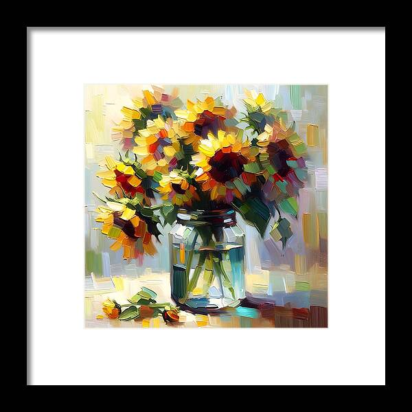 Sunflowers in Harmony - Framed Print