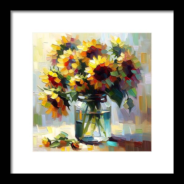 Sunflowers in Harmony - Framed Print