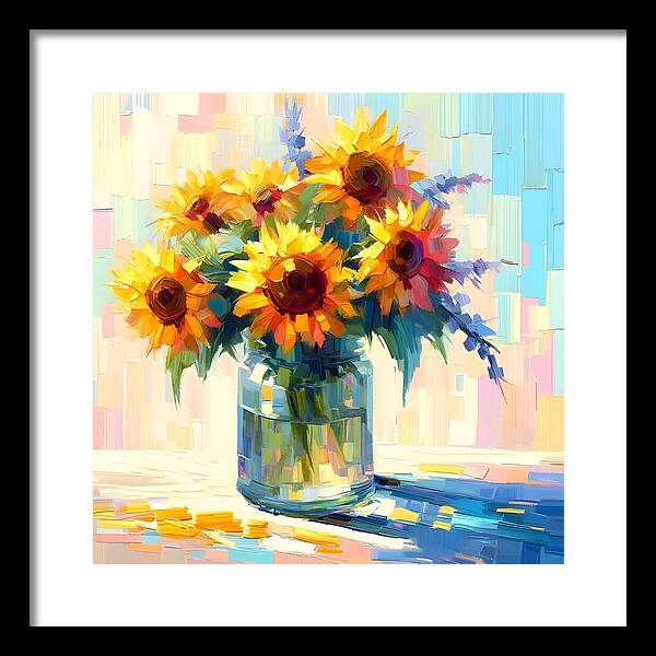 Sunflowers in Sync - Framed Print