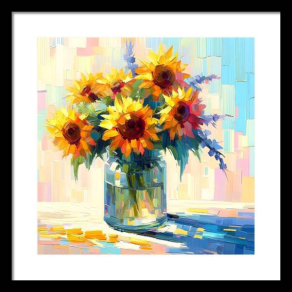 Sunflowers in Sync - Framed Print