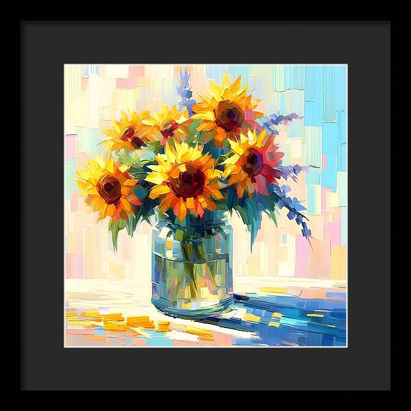 Sunflowers in Sync - Framed Print