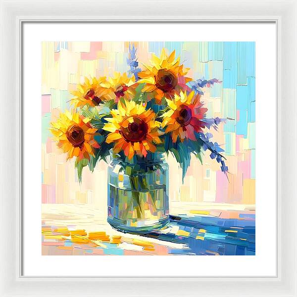 Sunflowers in Sync - Framed Print