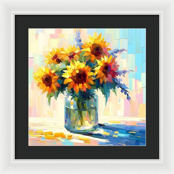 Sunflowers in Sync - Framed Print