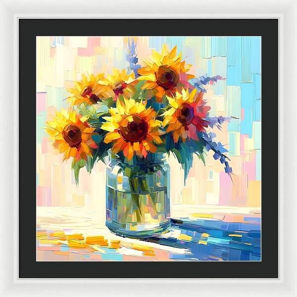 Sunflowers in Sync - Framed Print