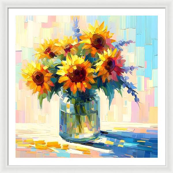 Sunflowers in Sync - Framed Print