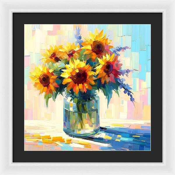 Sunflowers in Sync - Framed Print