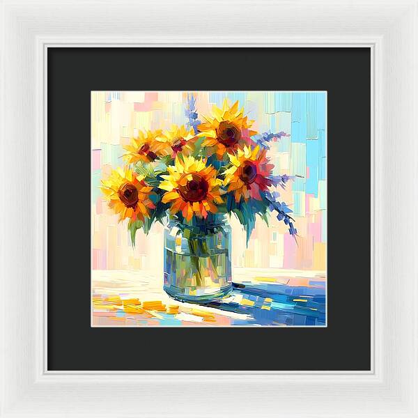 Sunflowers in Sync - Framed Print