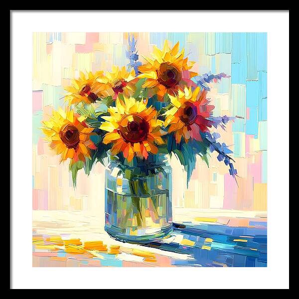 Sunflowers in Sync - Framed Print