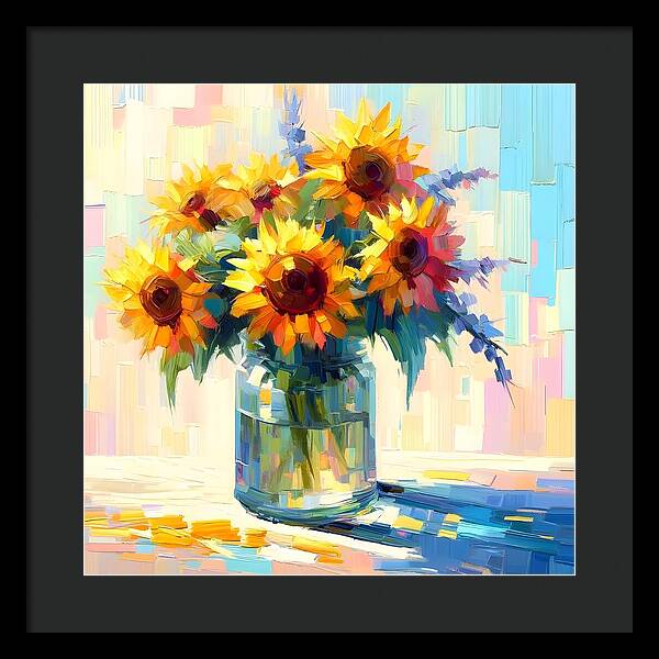 Sunflowers in Sync - Framed Print