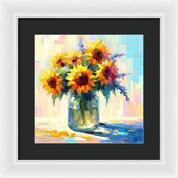 Sunflowers in Sync - Framed Print