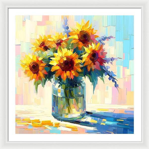 Sunflowers in Sync - Framed Print